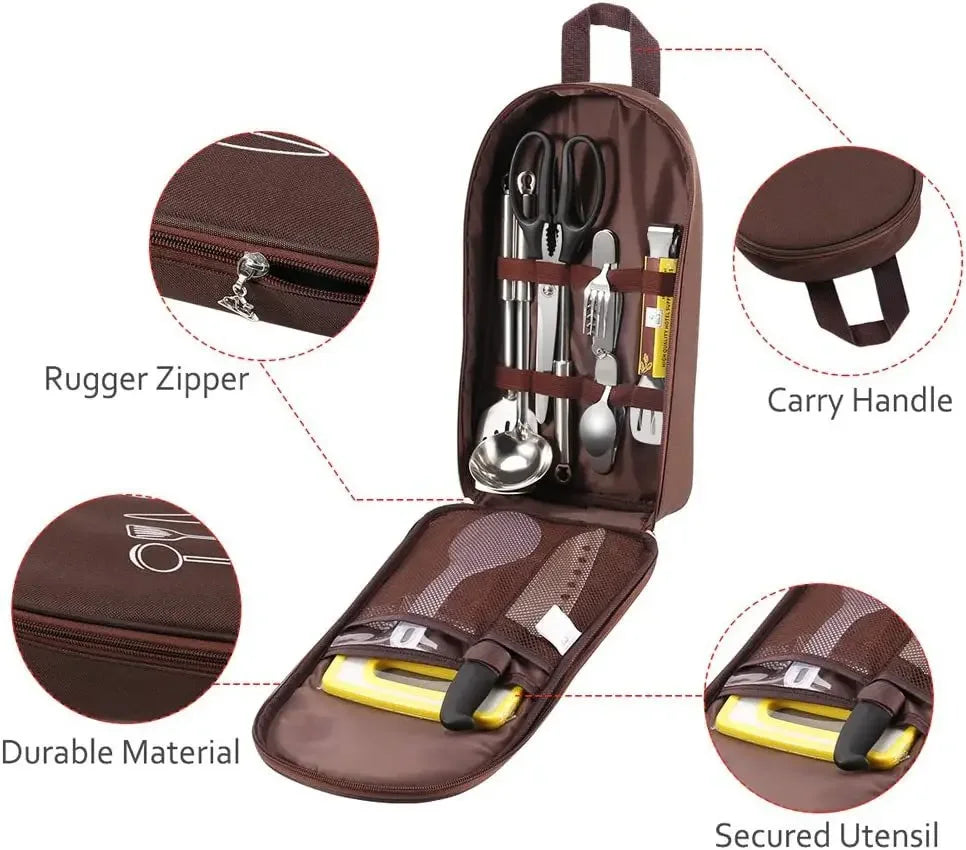 Portable Picnic Bag, Outdoor Tableware Storage Bag