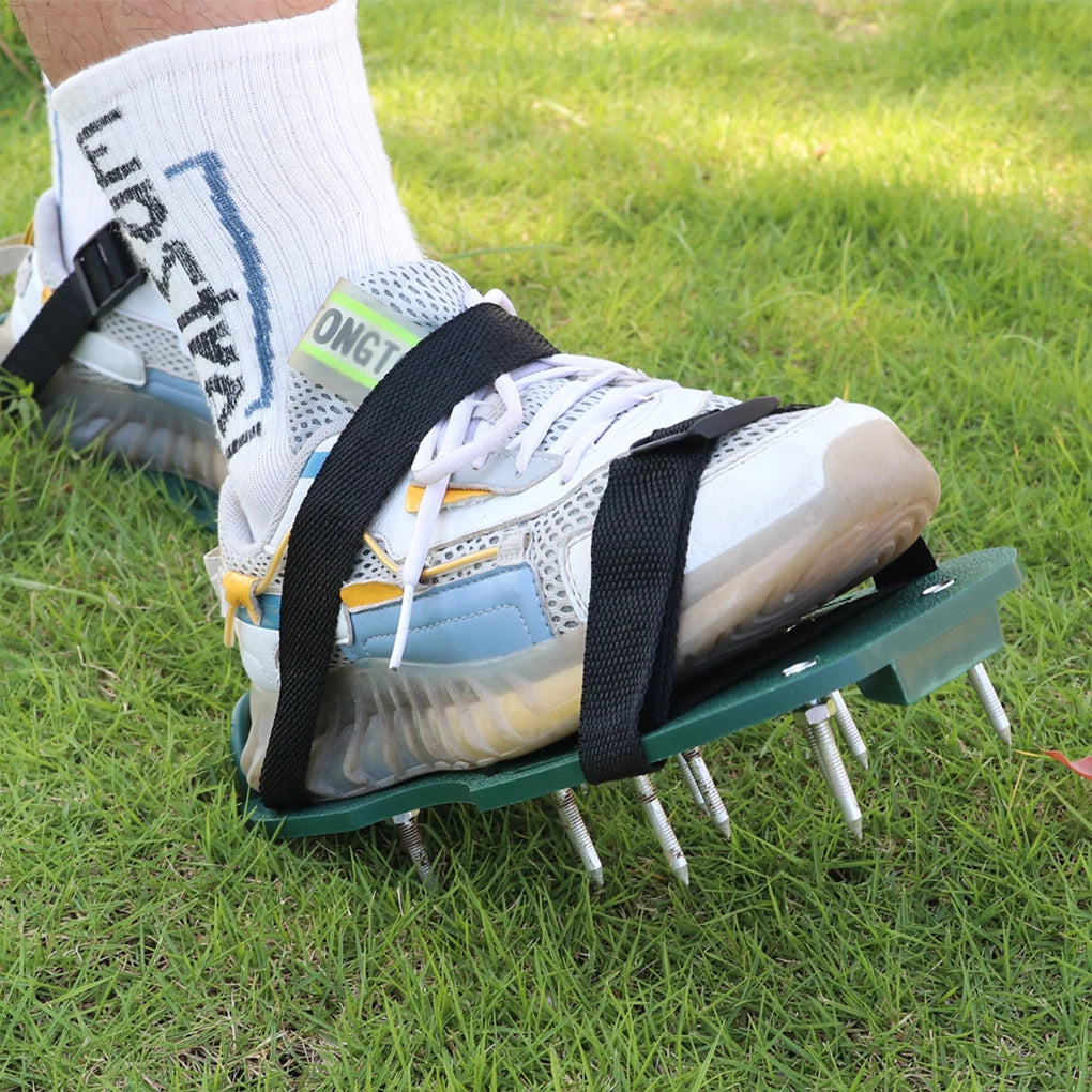 Garden Lawn Aerator Shoes Garden Yard Grass Cultivator Scarification Nail Tool Lawn Aerator Spikes Shoes Garden Tools