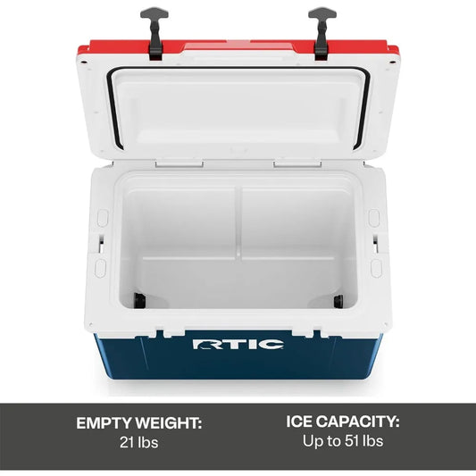 Car Portable Cooler, Ultra-Light 52 Quart Hard Cooler Insulated Ice Chest Box, 30% Lighter Than Rotomolded, Portable Cooler