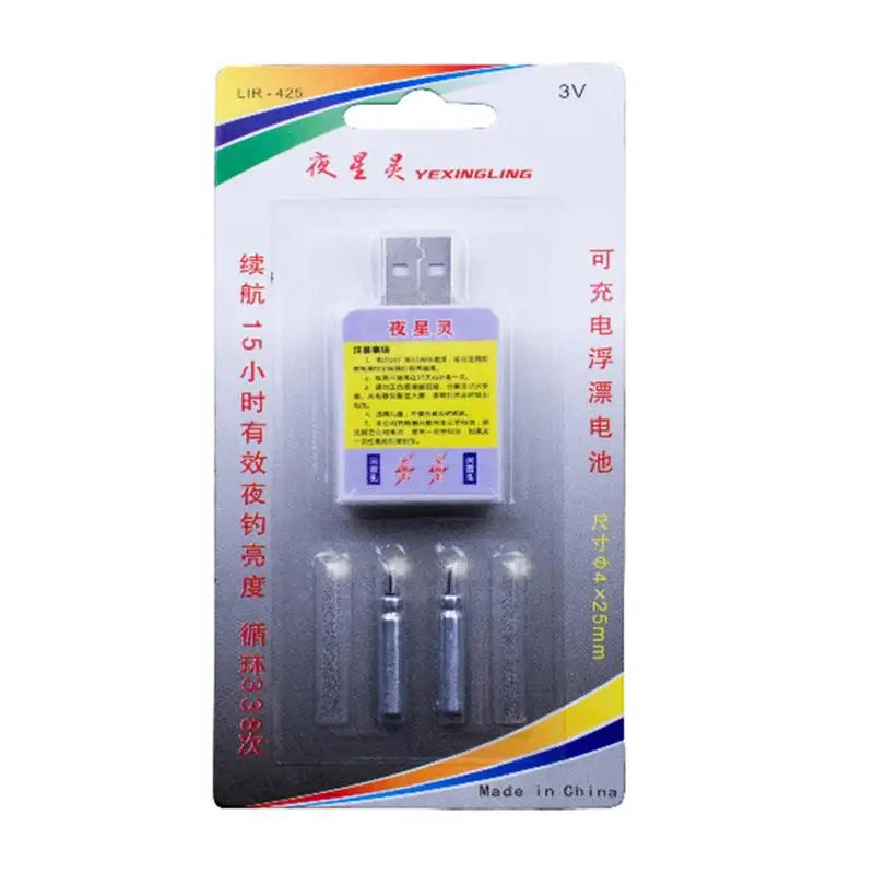 Rechargeable Fishing Float Battery Charger Fishing Float Battery USB Electronic Float CR425 Battery Set Night Fishing Tackles