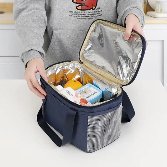 Outdoor Camping Picnic Bag Portable Lunch Bag Food Thermal Insulated Box Food Storage Bags Bento Pouch Dinner Container Handbag