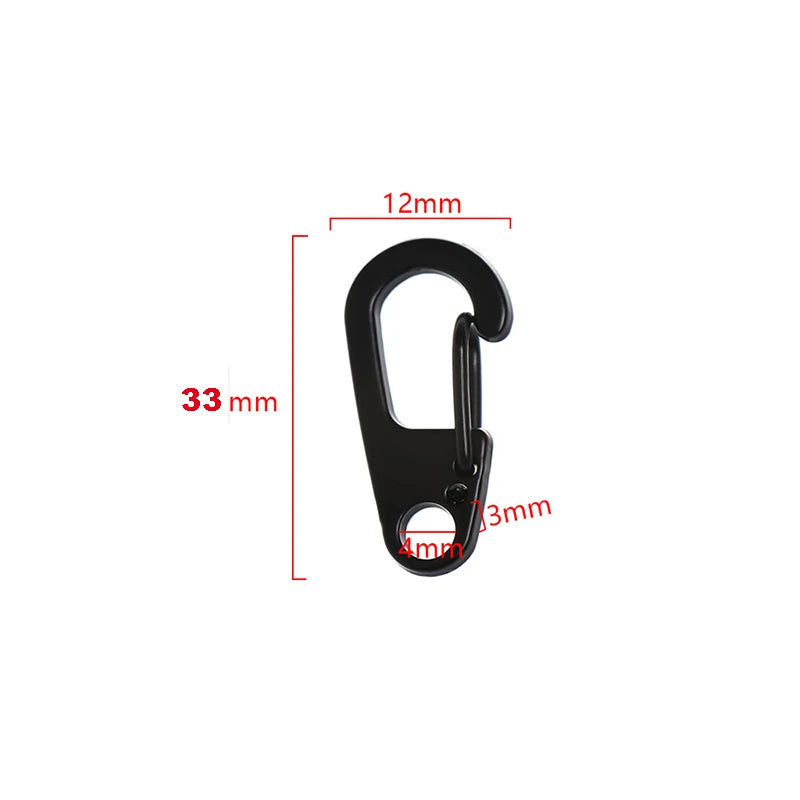 10pcs D Carabiner D-Ring Key Chain Spring Clips Mini Aluminium Alloy Hang Buckle Survival EDC Gear Outdoor Camping Keyring Tool