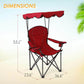 US Camping Chair With Canopy 50+ UPF Light Folding Chair