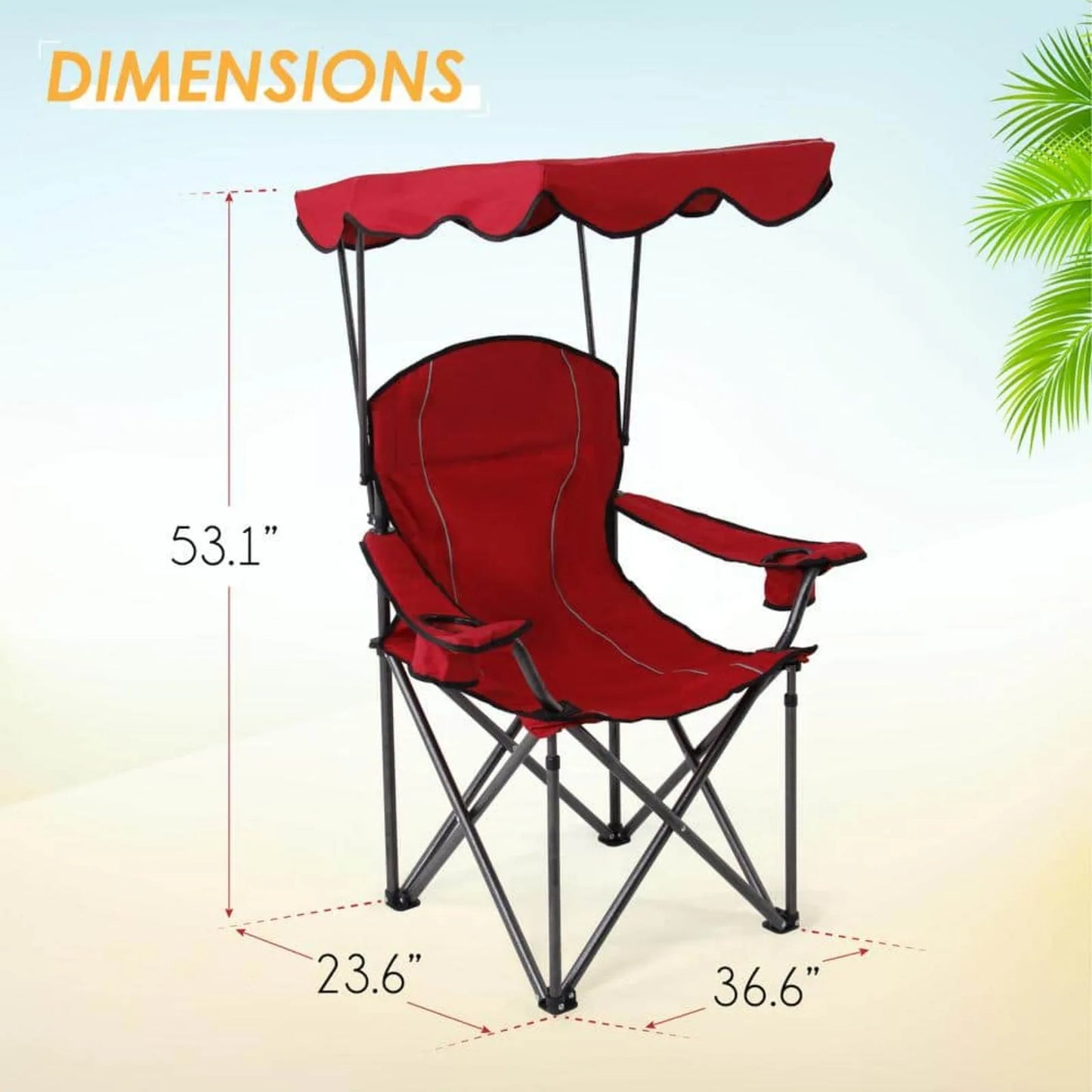 US Camping Chair With Canopy 50+ UPF Light Folding Chair