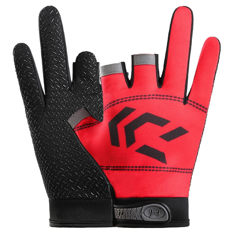 Fishing Cycling Gloves Men Summer Three Finger Cut Gloves for Fishing Sun Protection Male Anti-Slip Drive Breathable Thin Gloves