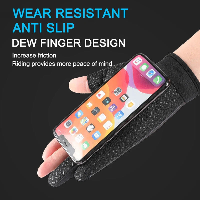 Fishing Cycling Gloves Men Summer Three Finger Cut Gloves for Fishing Sun Protection Male Anti-Slip Drive Breathable Thin Gloves