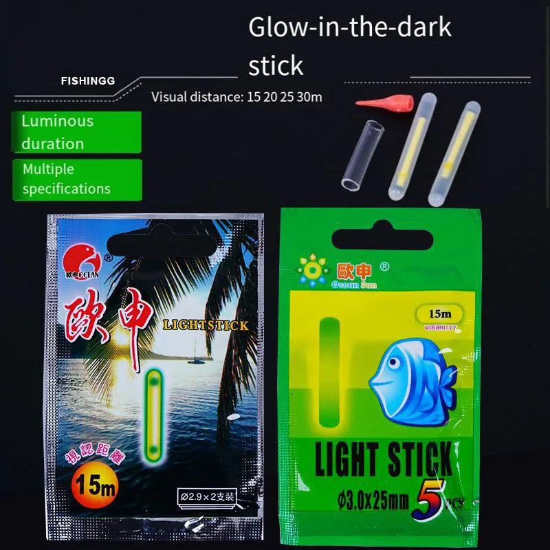 50/100pcs Fishing Glow Stick4.5*37mm/ 3.0*25mm Night Fishing Glow Chemical Light Sticks Wand Green for Floating Accessories