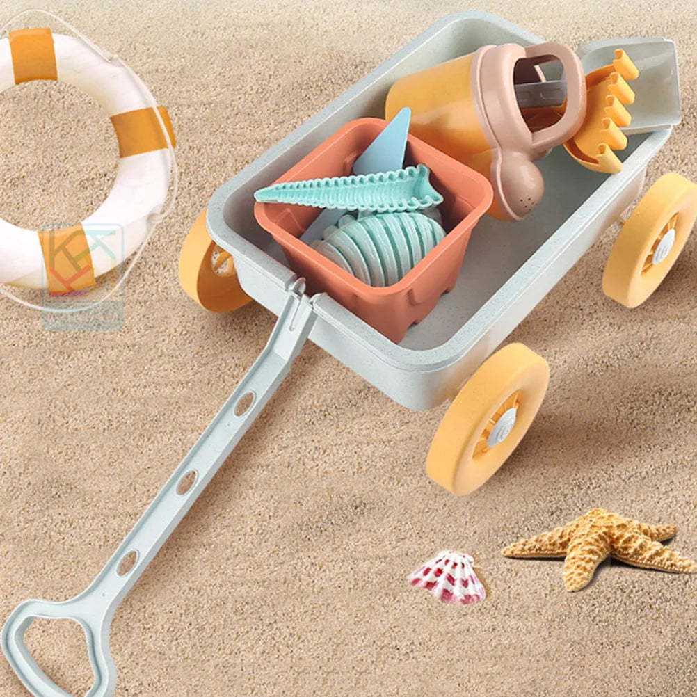 Pull Car Toy Toys for Toddlers Sliding Trolley Summer Sand Beach Castle Building Children Plastic Seaside Construction