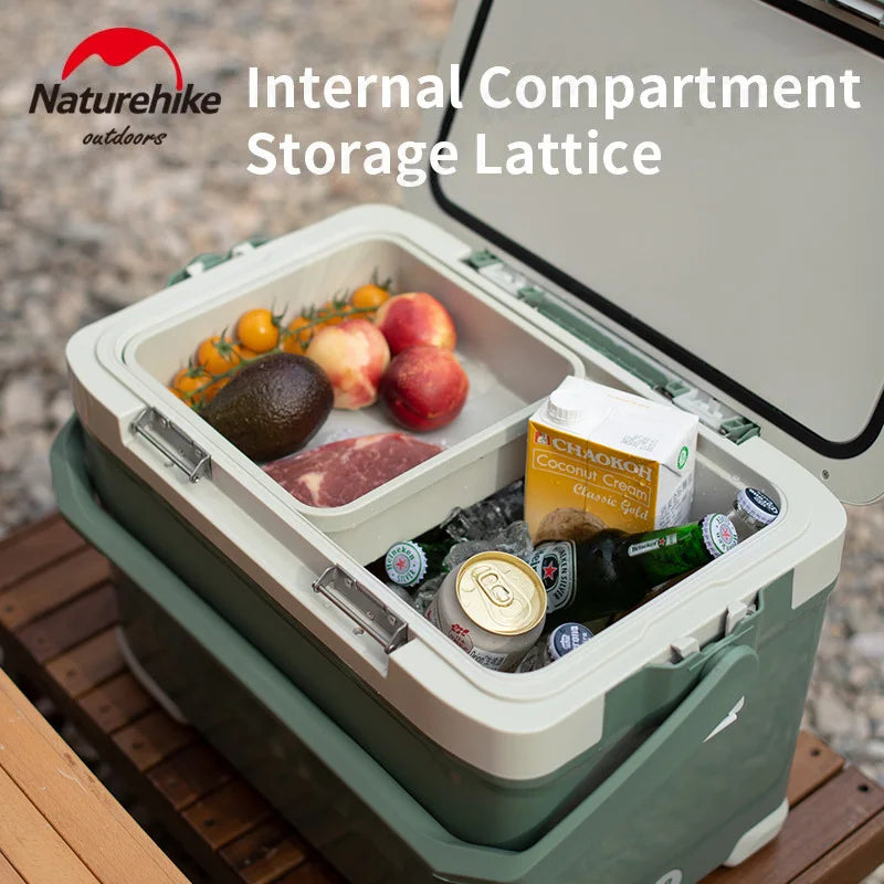 Naturehike 22L/30L Outdoor Camping PP Folding Box Food Cold Storage Box Picnic High-Capacity Travel Accessories Give Ice Bag