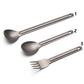 Portable Titanium Cookware Ultralight Titanium Long Handle Spoon Cutlery Fork Spoon Outdoor Picnic Accessories EDC Camping Tool