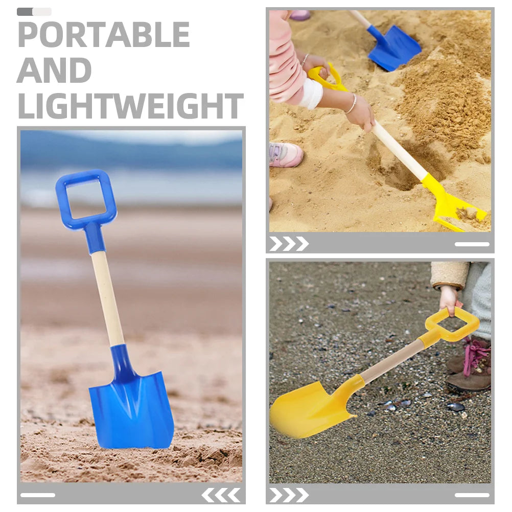 2 Pcs Children's Beach Toys Tools for Kids Shovels Sand Outdoor Spade Wooden Handle