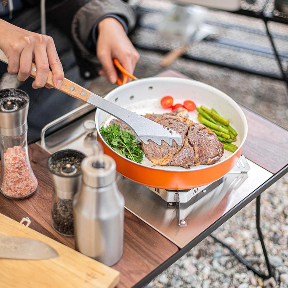Non-Stick Frying Pan with Folding Handle Ceramic Coating Camping Skillet for Outdoor Camping Picnic