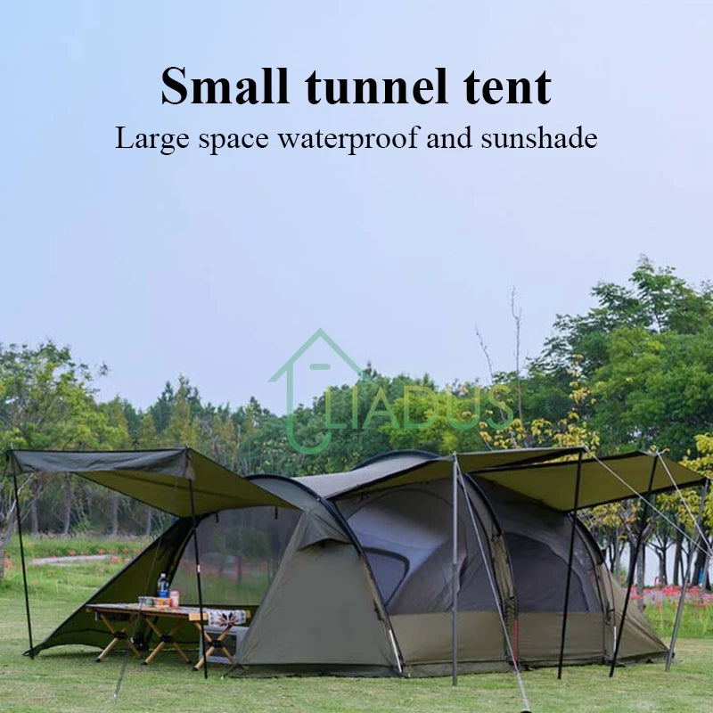 Outdoor Camping Tent Waterproof Outdoor Shelter for Travel and Picnics Coated Tarp Sunshade Quick Build Breathable Awning Tent