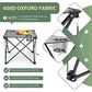 Camping Chairs Set for Adults, 2 Black Folding Moon Chair & 1 Lightweight Camp Table, with Side Pockets & Cup Holders