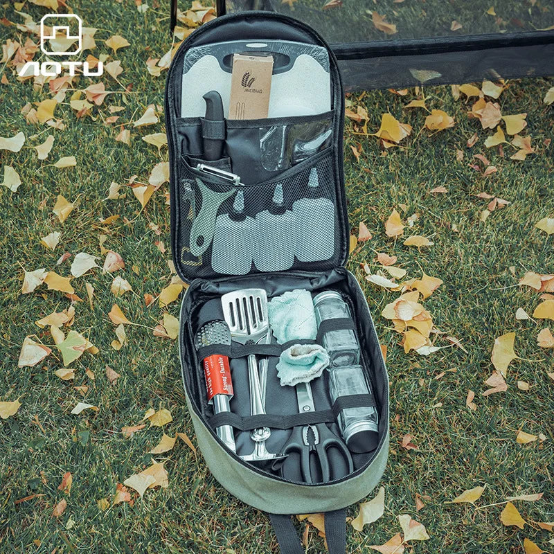 Outdoor Knives and Kitchenware Set Camping Equipment Portable Storage Bag Cooker Tableware Picnic Camping Empty Bag Multitool