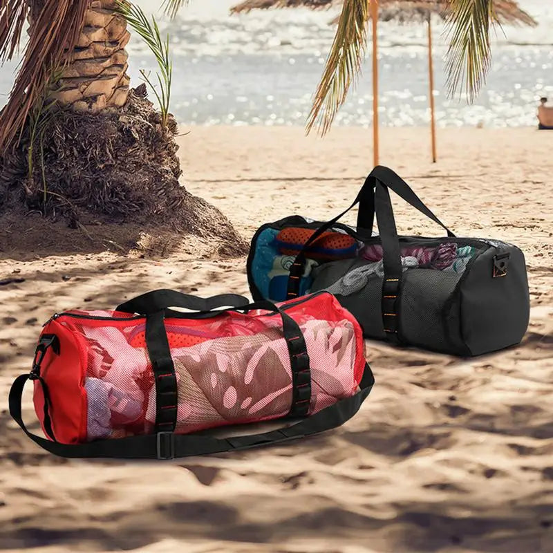 Large Foldable Dive Beach Bags Portable Scuba Diving Mesh Tote Waterproof Snorkeling Gear Organizer Mesh Duffle Gear Bag