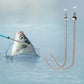 SANLIKE M6/M8 Fishing Gaff Stainless Steel Fishing Spear Hook with Protection Cover for Saltwater Freshwater Fishing Accessories