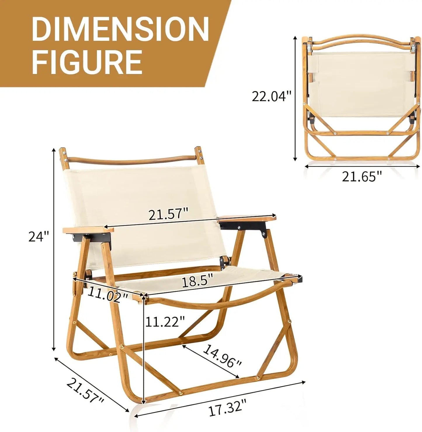 Portable Folding Camping Chair, Ultralight Low Beach Chair, Durable Aluminum Frame Armchairs for Hiking Concert Fishing Picnic
