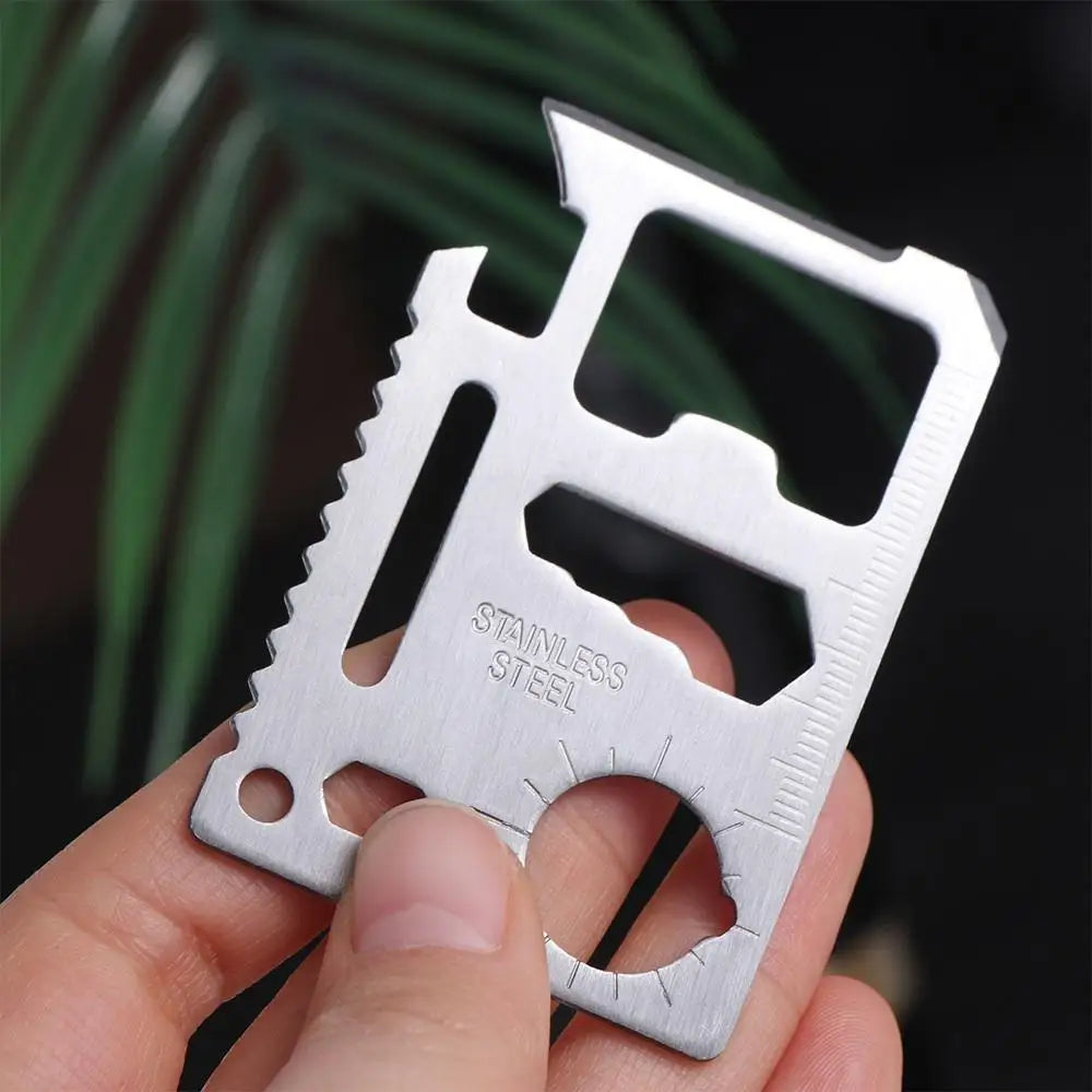 Multipurpose Pocket Tool Multifunction Multi-Tool Multifunctional Camping Tool Card Pocket Tool Silver Bottle Survive Gear Card