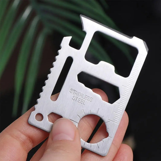 Multipurpose Pocket Tool Multifunction Multi-Tool Multifunctional Camping Tool Card Pocket Tool Silver Bottle Survive Gear Card