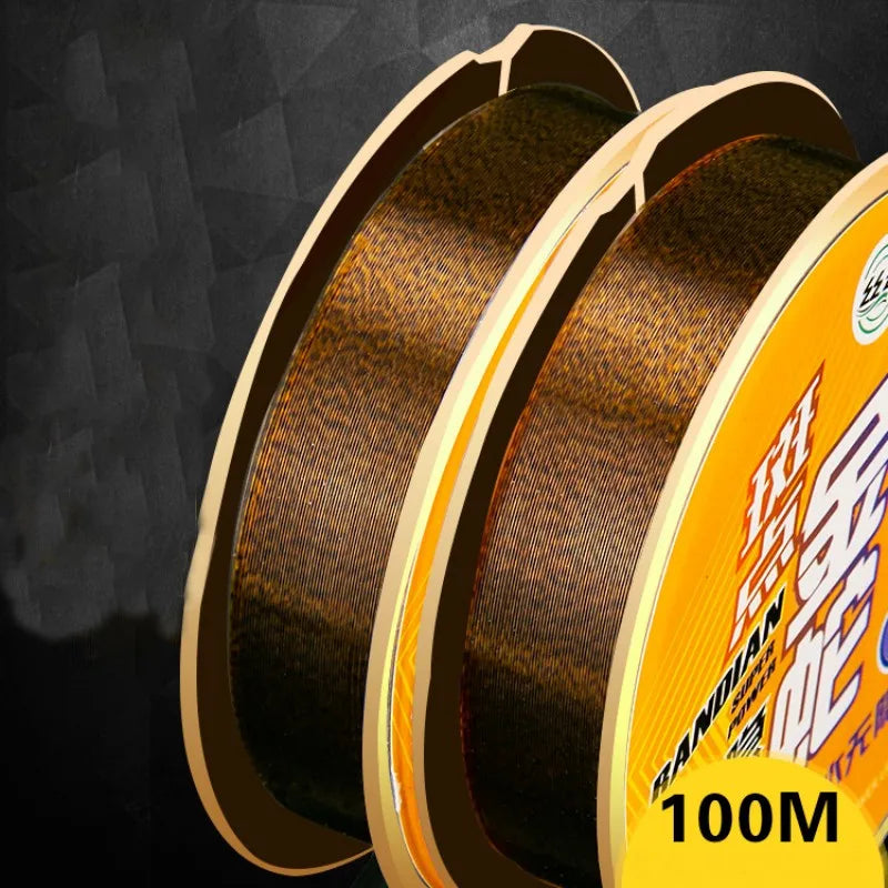 100M Gold Spotted Fishing Line Bionic Invisible Monofilament Nylon Speckle Fluorocarbon Coated Carp  Fishing Line