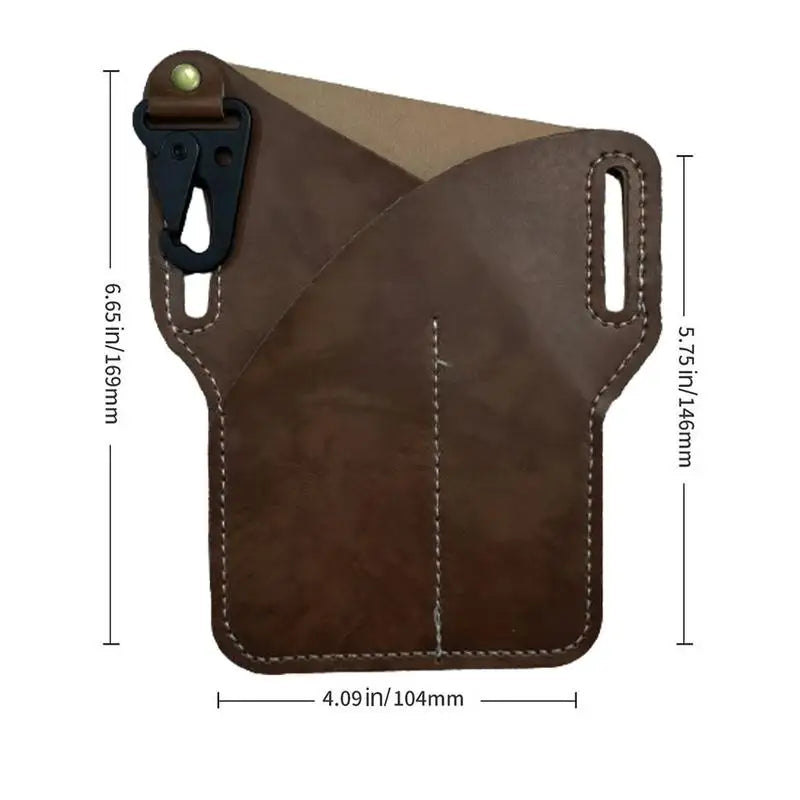 Belt Phone Pouch Leather Belt Phone Holder Vintage Pouch Men's Cell Phone Waist Organizer With Belt Loop For Running Picnic