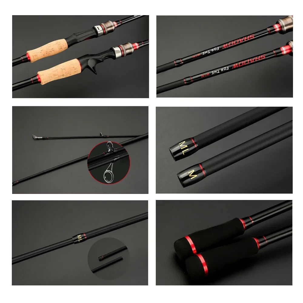 Goture SHADOW Spinning Casting Rod Fishing Rod 1.8m 2.1m 2.4m Fishing Lure Pole 2pcs Carp Perch Fishing Acessories M ML Action