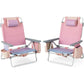 Beach Chair 2-Pack,Sunbathing Chairs with 5 Adjustable Position,Folding Fishing Backpack Chairs