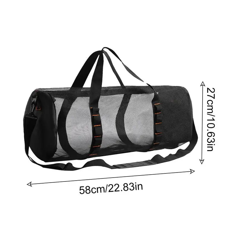 Large Foldable Dive Beach Bags Portable Scuba Diving Mesh Tote Waterproof Snorkeling Gear Organizer Mesh Duffle Gear Bag