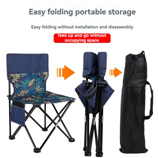 Portable Folding Chair Picnic Camping Gear Type Of Backrest Leisure Thickened Oxford Cloth Folding Chair Fashion Camping Gear