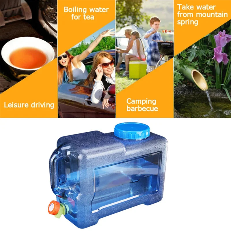 5/8/10/12L Portable Water Bucket With Faucet Mineral Water Jug Pure Water Tank Outdoor Camping Cooking Picnic Water Container