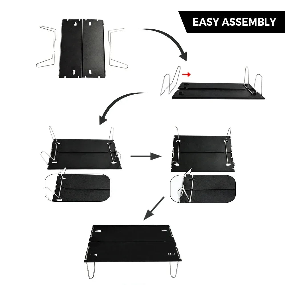 Mini Picnic Camping Table Portable Aluminum Folding Table Collapsible Beach Table For Outdoor Camp Picnic BBQ Travel Fishing