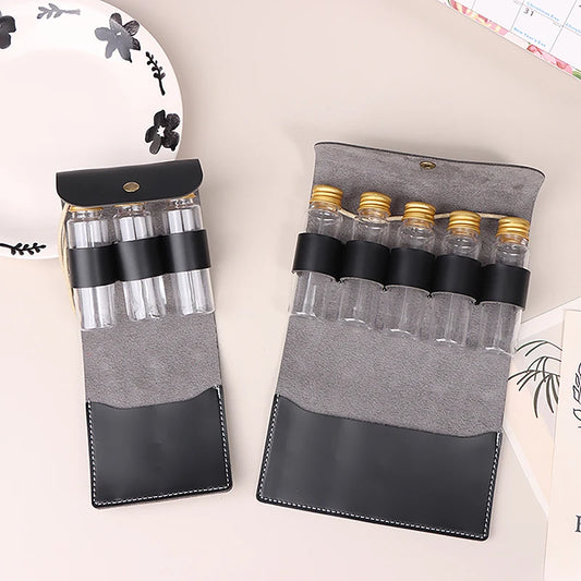 Outdoor Spice Bottle And Storage Bag Portable Folding Leather Large Capacity Camping Hiking Picnic BBQ Seasoning Bag