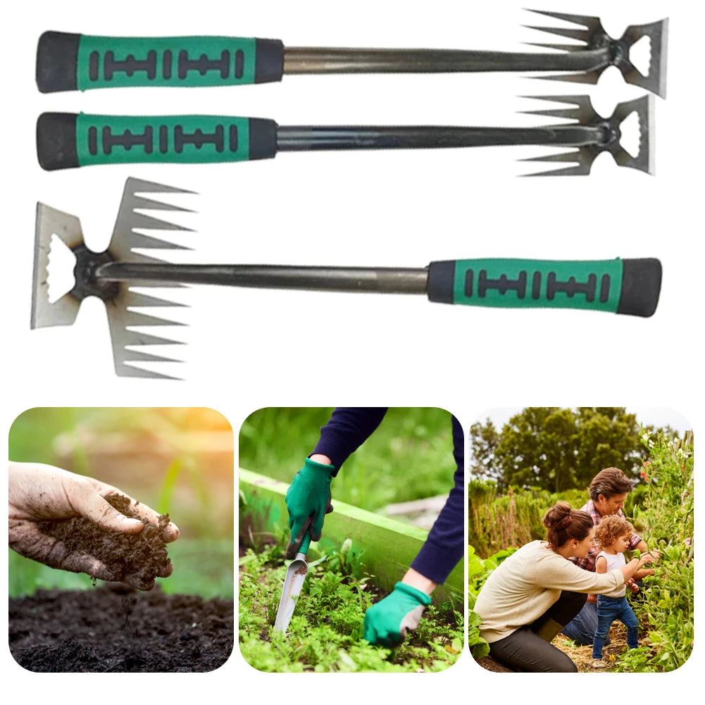 5/6/11 Tines Gardening Hand Weeder Tool Multifunctional Uprooting Weeding Tool Grass Root Removal Tool for Yard Lawn Garden