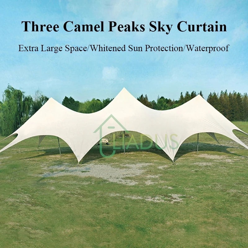 Waterproof Outdoor Camping Tent for Travel and Picnics Garden Sunshade Awning Tent Sun Shelter with Nail Wind Rope Camping Gear