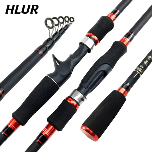 HLUR Super Hard Rod Stick Carbon Fiber Spinning Rod Telescopic Fishing Rod 1.8M 2.1M Casting Lure Feeder Carp Fishing Pole