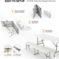 Picnic Table Set with 2 Benches, 6 Feet Camping Table Chair Set,3-Piece Folding Furniture for Indoor or Outdoor Use