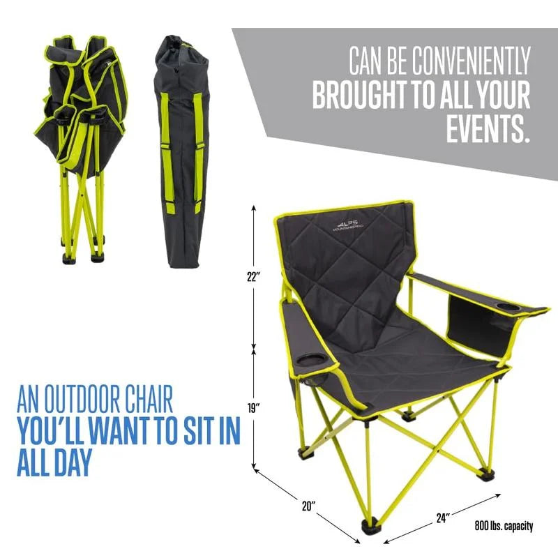 ALPS Mountaineering King Kong Camping Chairs for Adults with Mesh Cup Holders and Pockets, Built Durable and Reliable with