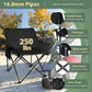 Camping Chairs Set for Adults, 2 Black Folding Moon Chair & 1 Lightweight Camp Table, with Side Pockets & Cup Holders