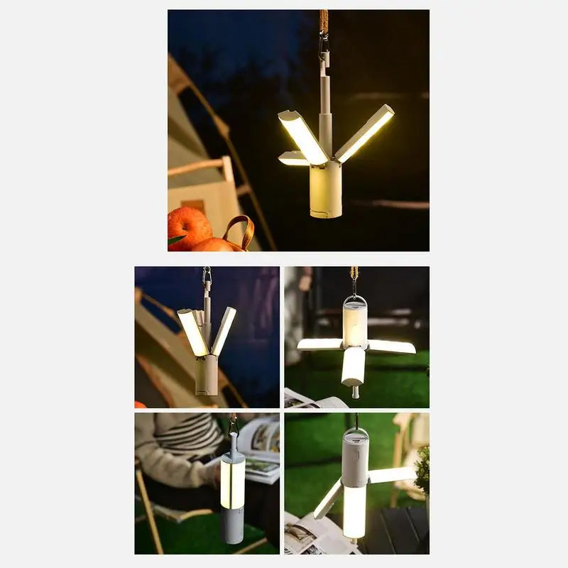 New Camping Lamps For Tent 3 Modes Outdoor Tent Light Portable Rechargeable 4000mAh Picnic BBQ Party Hiking Folding Light