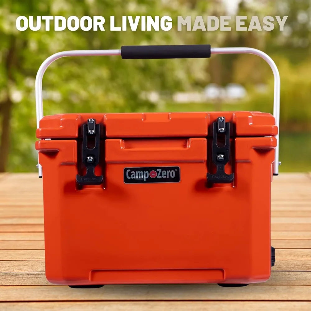 CAMP-ZERO 20L | 21.13 Quart Premium Cooler/Ice Chest with 4 Molded-in Cup Holders