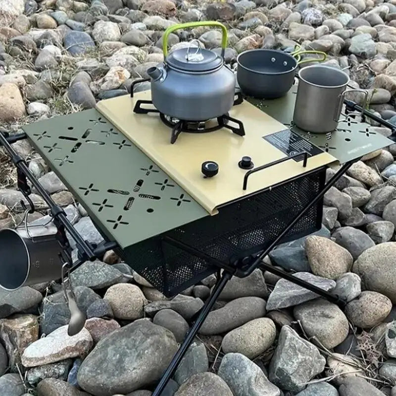 Portable Camping Table Aluminum Alloy Outdoor Portable Table With Storage And Carry Bag Tent Table For Outdoor Cooking Picnic