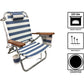 Outdoor Chair Textile Fabric Headrest Multi-position Wooden Arm Beach Chair (set of 2) Camping Relaxing Furniture