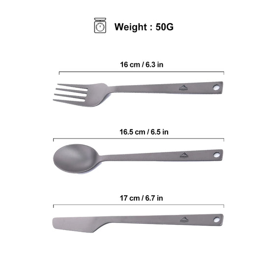 Widesea Titanium Spoon Fork Knife Set 50G Camping Tableware Ultralight Travel Tourist Outdoor Cookware Gear Equipment