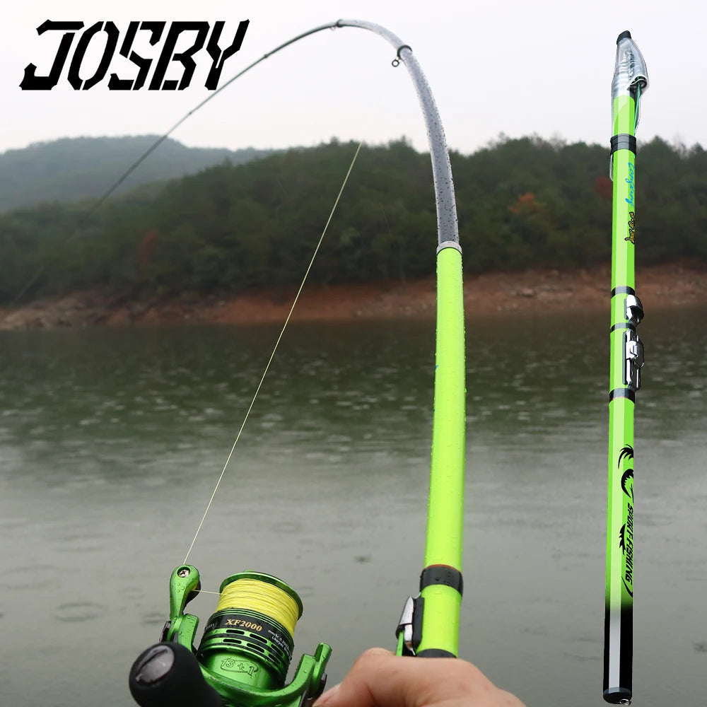 JOSBY Carbon Fiber Rock Fishing Rod Spinning Telescopic Feeder Pole Carp Portable Travel Ultralight 3.6M 4.5M 5.4M 6.3M Sea