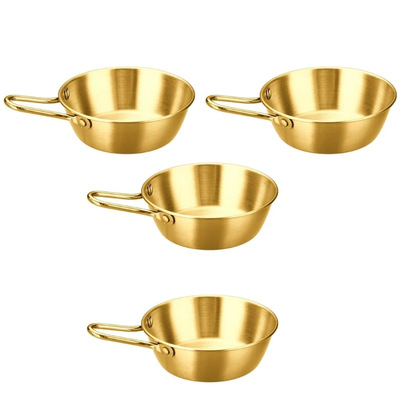 4Pcs Stainless Camping Bowl Handle Cups with Handle Camping Picnics Tablewares