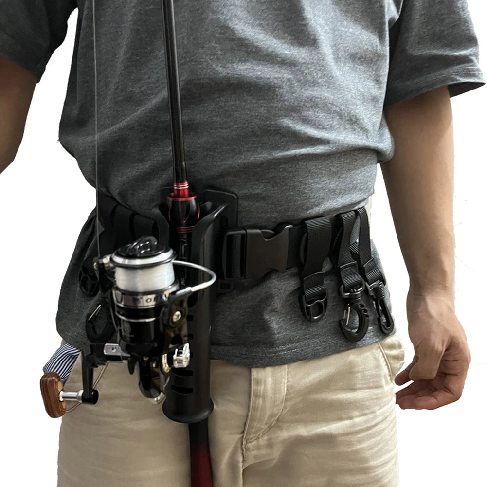 Multi-function Waist Belts Fishing Rod Holder Fishing Rod Pole Inserter Portable Belt Rod Holder Fishing Tackles Accessories