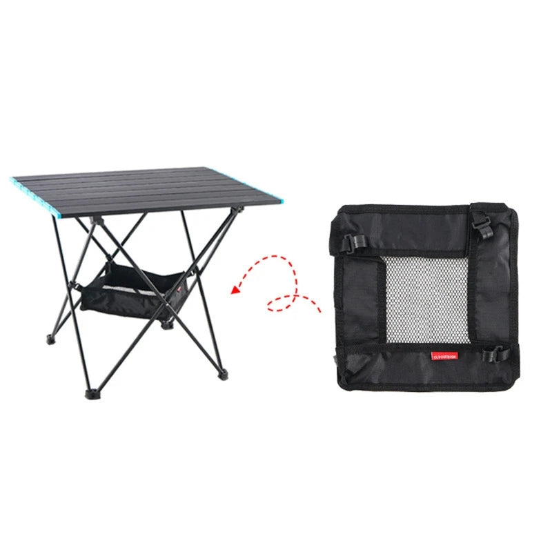 Outdoor Folding Net Bag Picnic Under Table Storage Bag Desk Box Tripod Mesh Basket Organizer for Camping Table Rack Bag