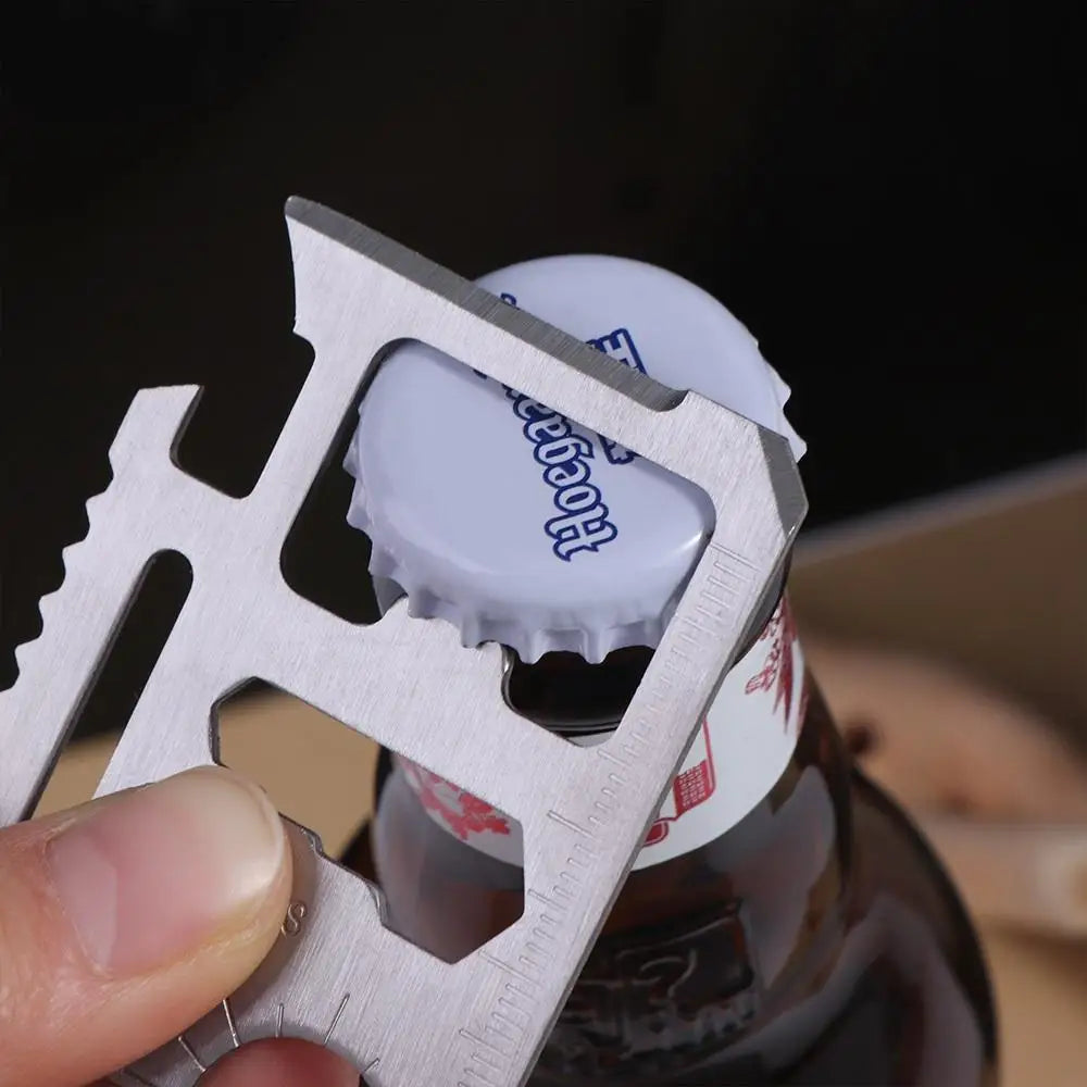 Multipurpose Pocket Tool Multifunction Multi-Tool Multifunctional Camping Tool Card Pocket Tool Silver Bottle Survive Gear Card
