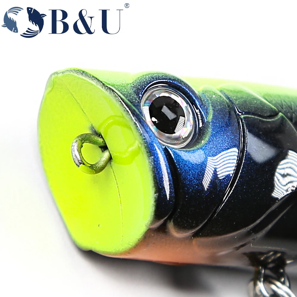 B&U Hot Selling Popper Lure Topwater Bait 70mm 13.7g Fishing Bait Hard Bait Artificial Wobblers Plastic Fishing Tackle
